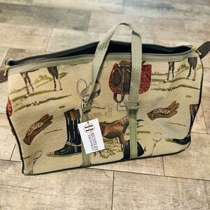 Equestrian Print Travel Bag Decor Horse English Luggage